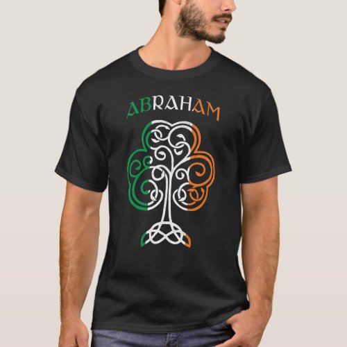 ABRAHAM Irish Name Shamrock Ireland Flag Family T_Shirt