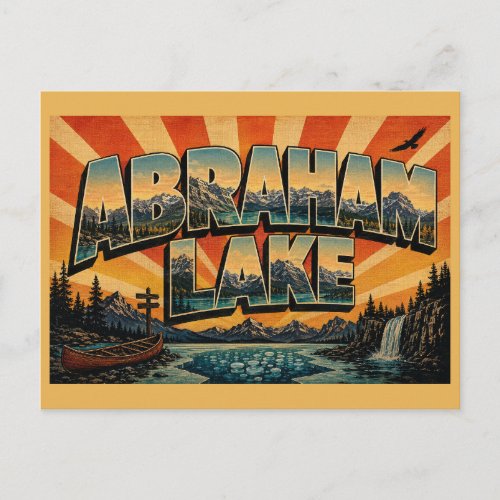 Abraham Lake Alberta Turquoise Mountain Forest Art Postcard