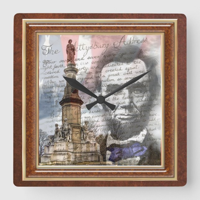 Abraham Lincoln 10.75" Square Wall Clock (Front)