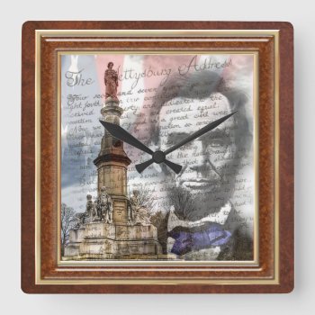 Abraham Lincoln 10.75" Square Wall Clock by arklights at Zazzle