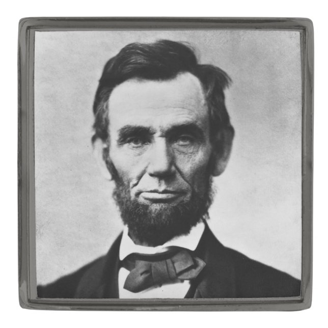 Abraham Lincoln: 16th President of America Gunmetal Finish Lapel Pin (Front)