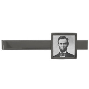 Abraham Lincoln: 16th President of America Gunmetal Finish Tie Bar