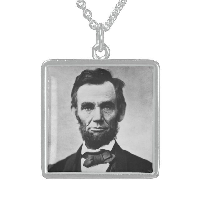 Abraham Lincoln: 16th President of America Sterling Silver Necklace (Front)