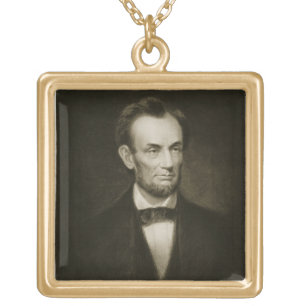 Abraham Lincoln, 16th President of the United Stat Gold Plated Necklace