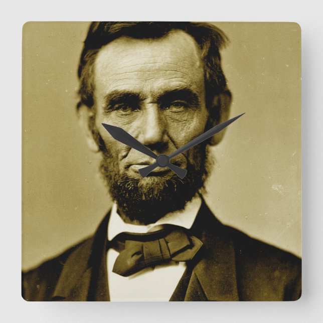 Abraham Lincoln 16th US President   Square Wall Clock (Front)