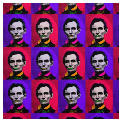 Abraham Lincoln 1858 Pop Art Interpretation Fabric