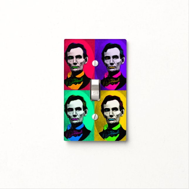 Abraham Lincoln 1858, Pop Art Interpretation Light Switch Cover (In Situ)