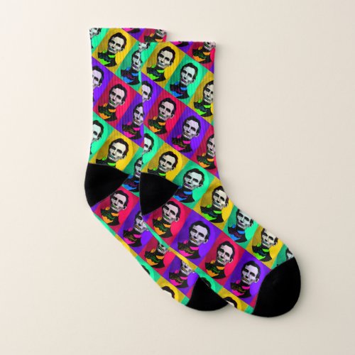 Abraham Lincoln 1858 Pop Art Interpretation Socks