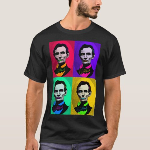 Abraham Lincoln 1858 Pop Art Interpretation T_Shirt