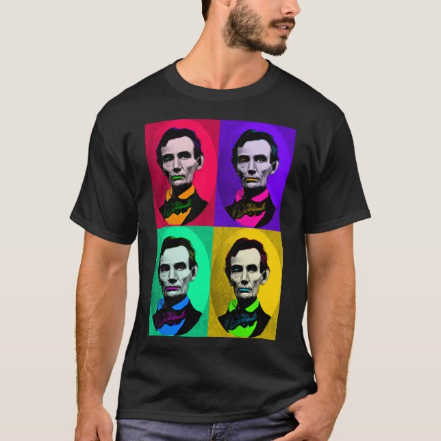 Abraham Lincoln 1858, Pop Art Interpretation T-Shirt (Front)