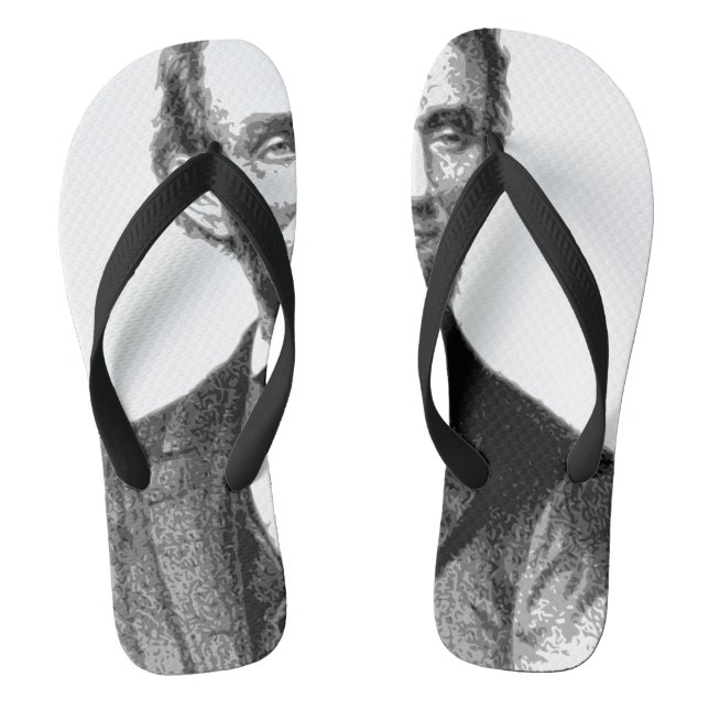 Abraham Lincoln 1865 "The great emancipator" Flip Flops (Footbed)
