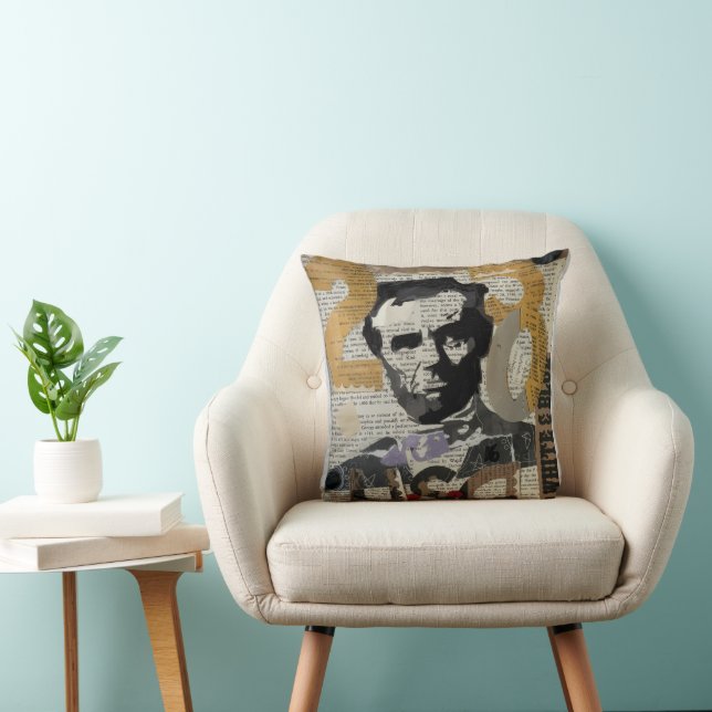 Abraham Lincoln 250 usa celebration Throw Pillow (Chair)