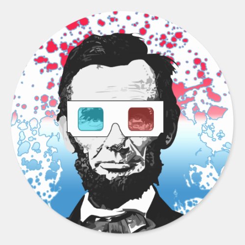 Abraham Lincoln _ 3D Classic Round Sticker