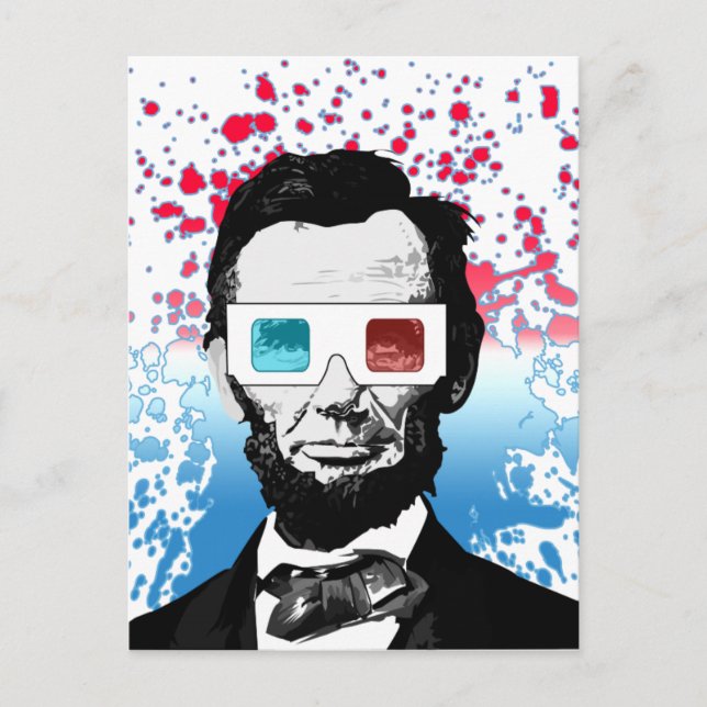 Abraham Lincoln - 3D Postcard (Front)