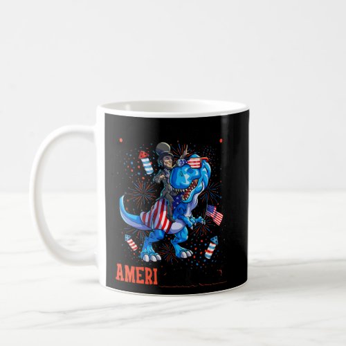 Abraham Lincoln 4th Of July Dino Boys Men American Coffee Mug