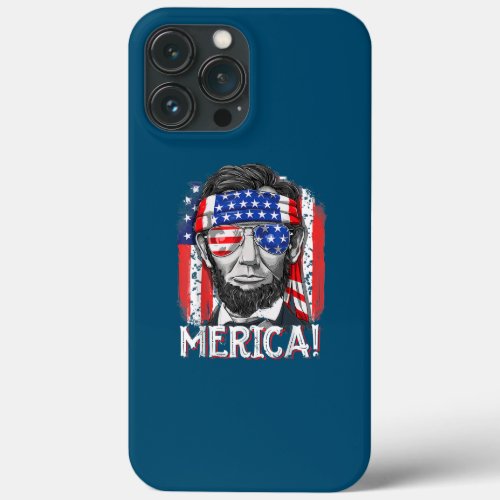 abraham lincoln 4th of july merica men women iPhone 13 pro max case