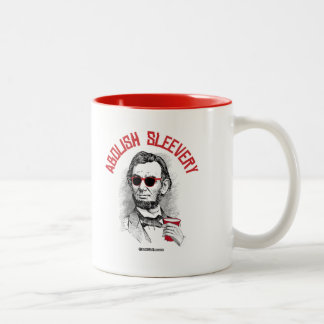 Abraham Lincoln - Abolish Sleevery Two-Tone Coffee Mug