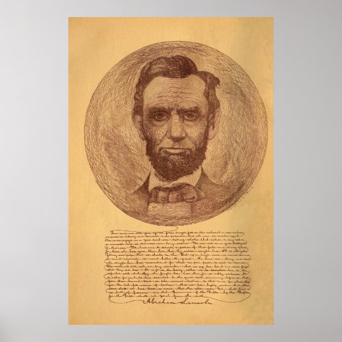 Abraham Lincoln address book drawing 1909 Poster