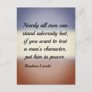 Abraham Lincoln Adversity and Power Quote Postcard