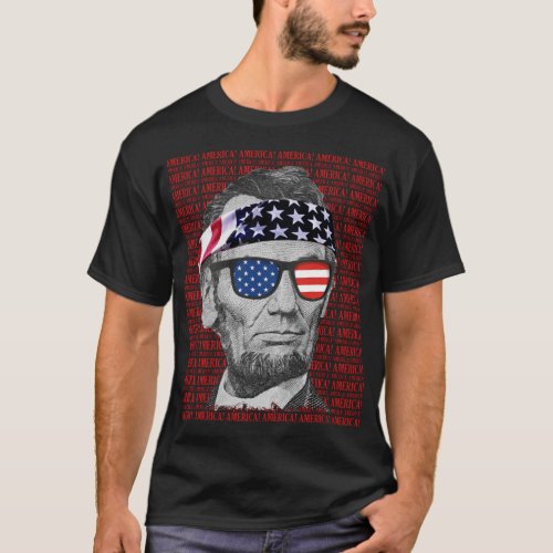 Abraham Lincoln America Patriotic USA Vintage T_Shirt