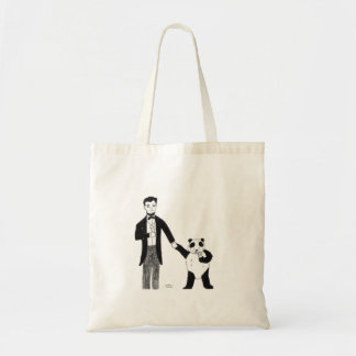 Abraham Lincoln and a Panda Enjoying Ice Cream Tote Bag