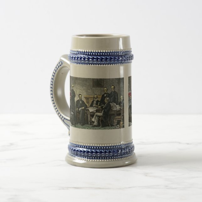 Abraham Lincoln and His Cabinet Beer Stein (Front Left)