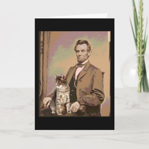 Abraham Lincoln and his Cat Dixie Card
