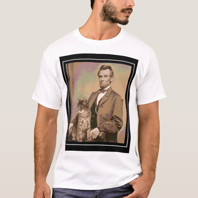 Abraham Lincoln and his cat "Dixie" T-Shirt (Front)