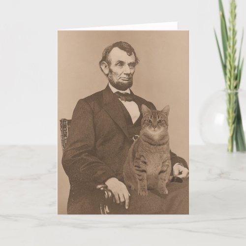 Abraham Lincoln and his cat Gloria 2 Card