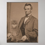 Abraham Lincoln And His Cat Gloria 3 Poster at Zazzle