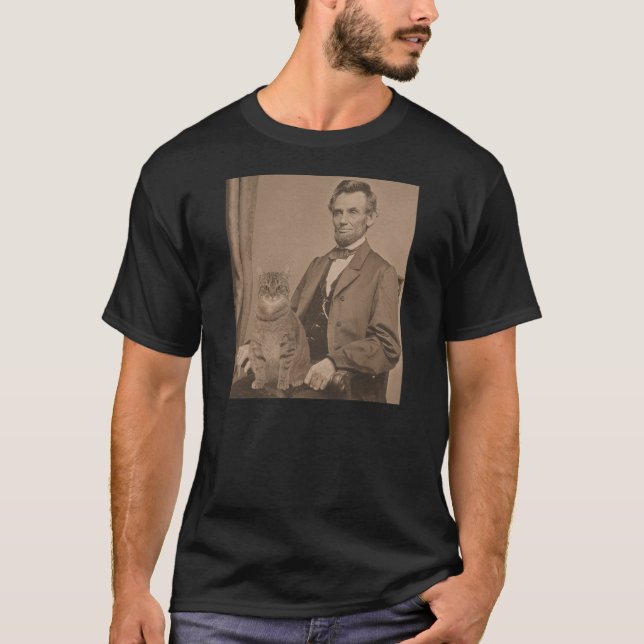 Abraham Lincoln and his cat "Gloria"  3 T-Shirt (Front)