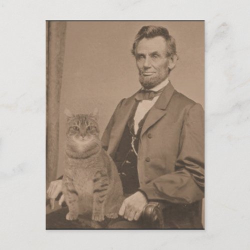 Abraham Lincoln and his cat Gloria Postcard
