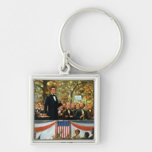 Abraham Lincoln and Stephen A Douglas Keychain