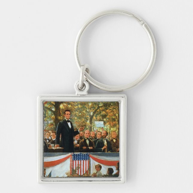 Abraham Lincoln and Stephen A. Douglas Keychain (Front)