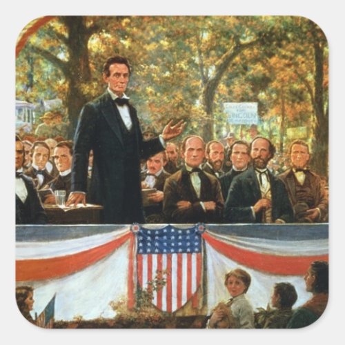 Abraham Lincoln and Stephen A Douglas Square Sticker