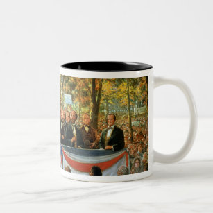 Abraham Lincoln and Stephen A. Douglas Two-Tone Coffee Mug