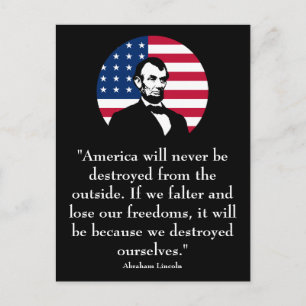 Abraham Lincoln and The American Flag Postcard