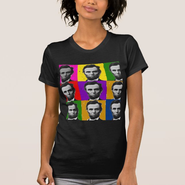 Abraham Lincoln Art Gifts---Unique 9 Photos T-Shirt (Front)