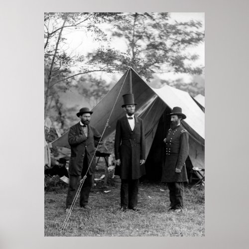 ABRAHAM LINCOLN at ANTIETAM BATTLEFIELD 1862 Poster