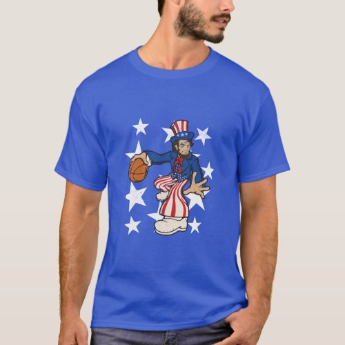 Abraham Lincoln Basketball Funny 4th of July  T_Shirt