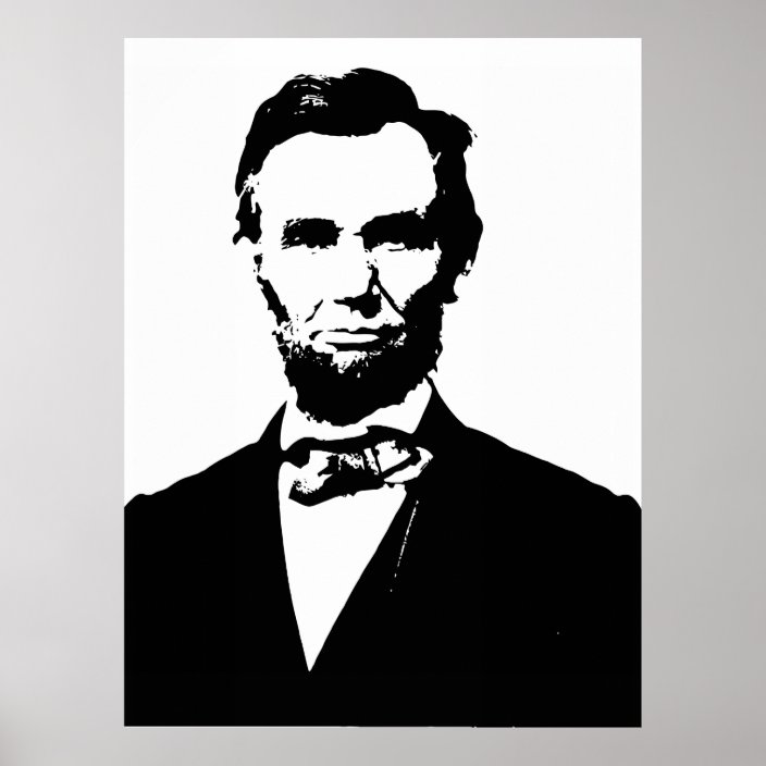 Abraham Lincoln, black and white vector drawing Poster | Zazzle.com