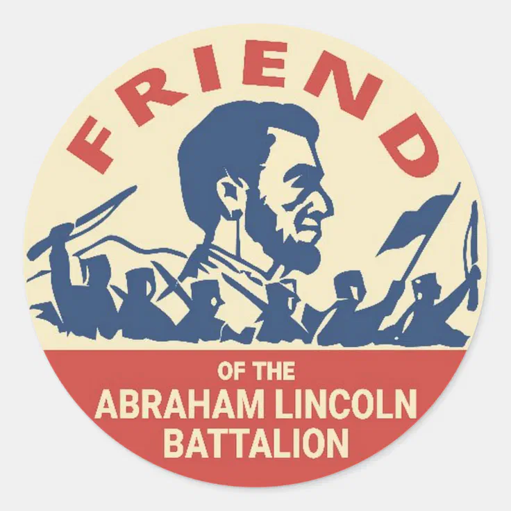 Abraham Lincoln Brigade Emblem Badge Classic Round Sticker | Zazzle