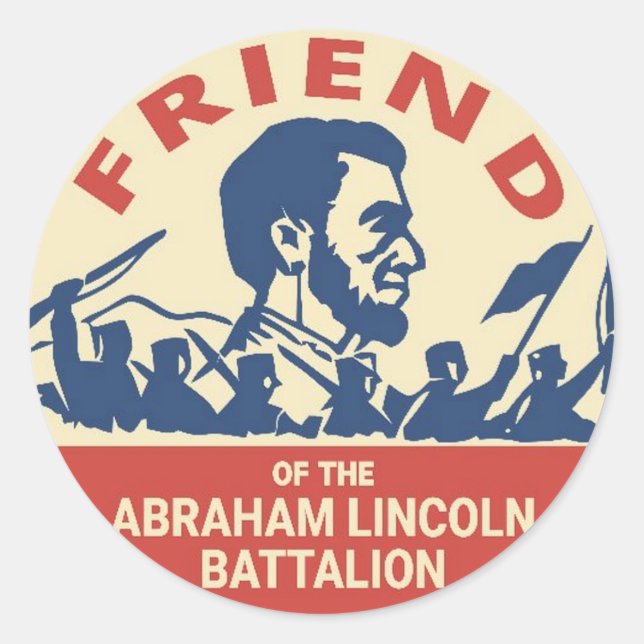 Abraham Lincoln Brigade Emblem Badge Classic Round Sticker (Front)