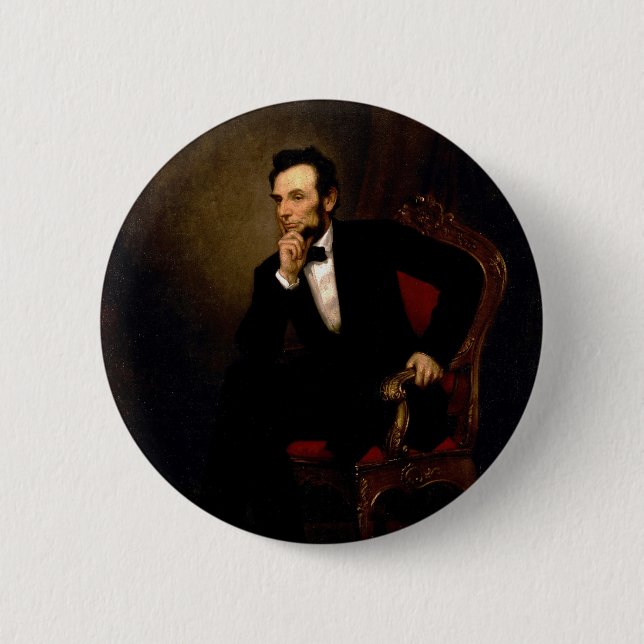 Abraham Lincoln by George Peter Alexander Healy Pinback Button (Front)