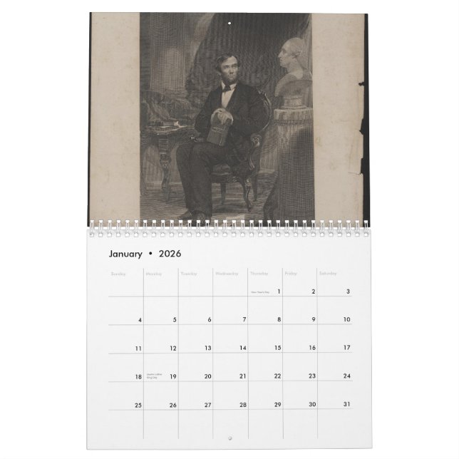 Abraham Lincoln Calendar (Jan 2026)