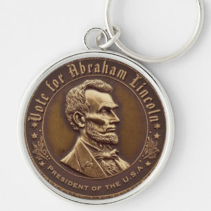 Abraham Lincoln Campaign Button Keychain