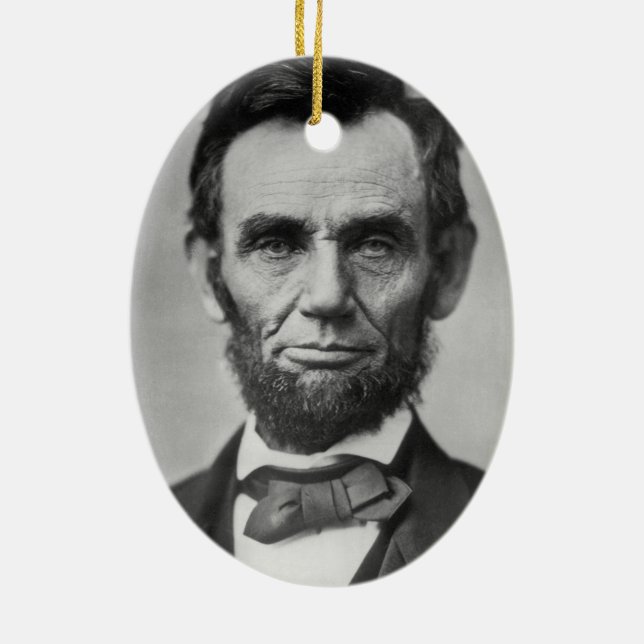 Abraham Lincoln Ceramic Ornament (Back)