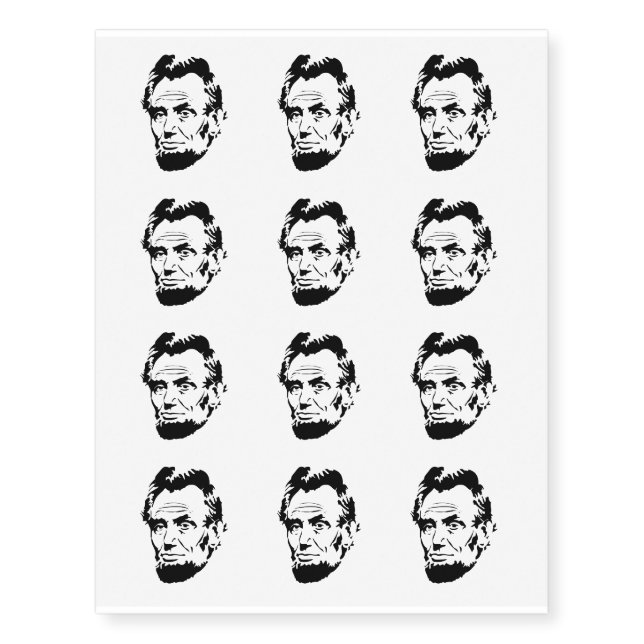 Abraham Lincoln Design Temporary Tattoos (Front)