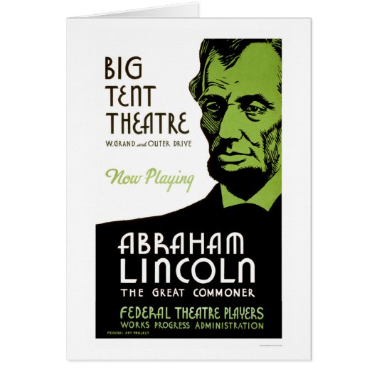 Abraham Lincoln Drama 1936 WPA Cards (Front)