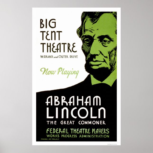 Abraham Lincoln Drama 1936 WPA Poster (Front)